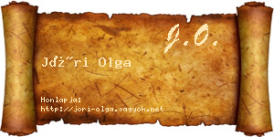 Jóri Olga névjegykártya